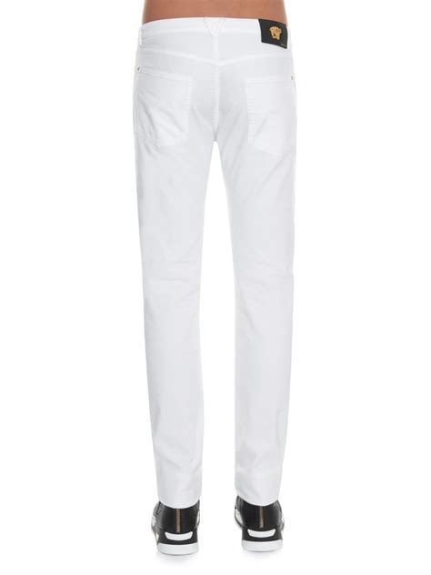 versace white pants|versace leather pants men's.